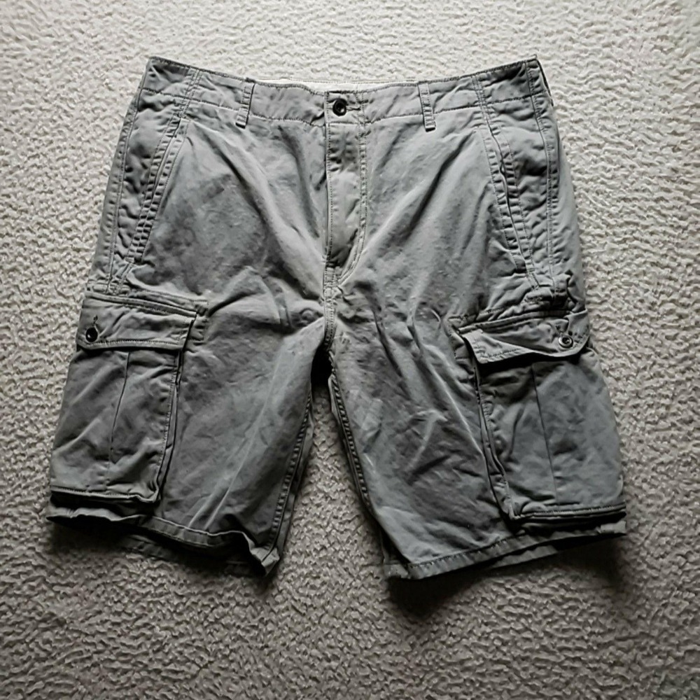 Levi's Cargo Shorts Mens 33 Gray 100% Cotton Canvas Relaxed Fit Pockets Summer